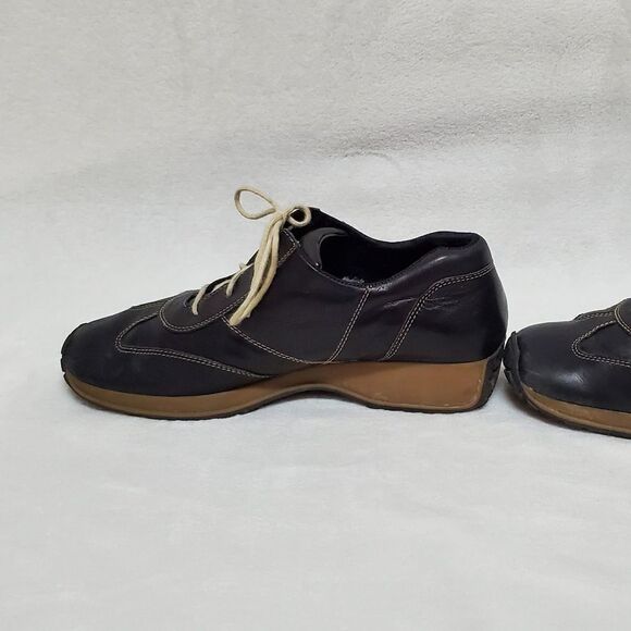 Anne klein 2 black leather lace-up oxford sneakers 10 - Picture 8 of 15